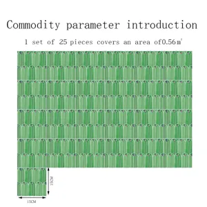 Peacock feather tile stickers, 25 pieces per set covering 0.56 square meters, size 15x15cm.