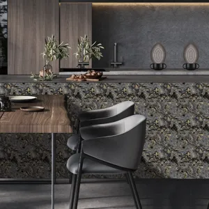 Marmer behang zelfklevend zwart goud keuken muursticker waterdicht decoratie rol