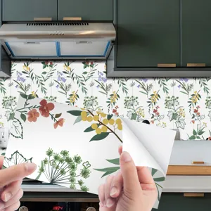 Adesivo per piastrelle floreale francese per decorazione murale cucina autoadesivo impermeabile.