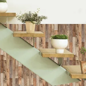 Retro wood grain wall sticker self-adhesive tile sticker for vintage home decor detail view