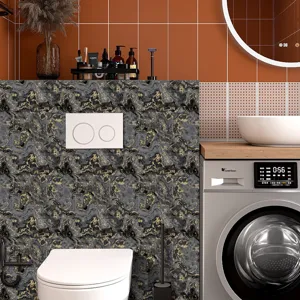 Marmer tegelsticker waterdicht zelfklevend behang voor badkamer en huisdecoratie stijl.