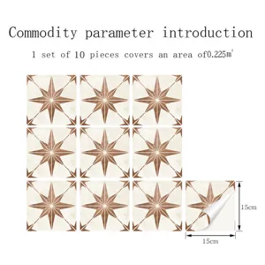Self adhesive PVC mosaic tile stickers waterproof geometric wall decor for home room use