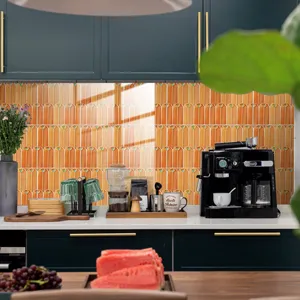 Peacock feather kitchen tile sticker waterproof self adhesive wall mural for home decor