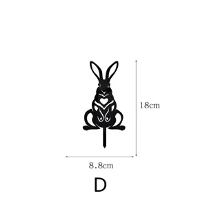 Acrylic garden stake yard art rabbit silhouette outline decorative ornament detail size 18cm