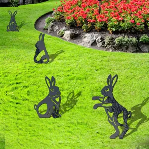 Acrylic Animal Silhouette Yard Stake Waterproof Garden Lawn Decorative Art Mirror Silhouette Outdoor Yard Ornament For Backyard Lawn