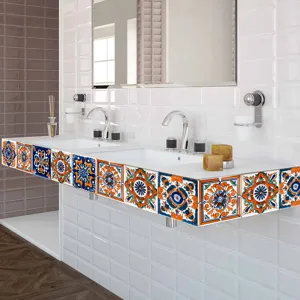 Marokkanische wasserdichte Fliesenaufkleber für Bad Wand und Möbel Kanten Dekoration.