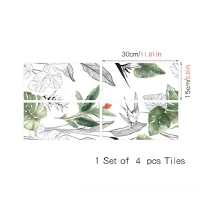 Adesivi per piastrelle botanici francesi per cucina e camera da letto decorazione murale 4pz