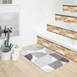 Wood grain tile stickers self adhesive stair riser wallpaper home decor peel stick