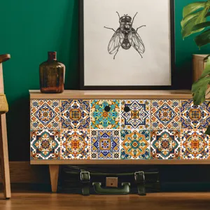 Moroccan tile stickers self-adhesive waterproof peel and stick furniture decor decal