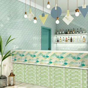 Adesivo per piastrelle a mosaico con squame di pesce PVC per decorazione murale