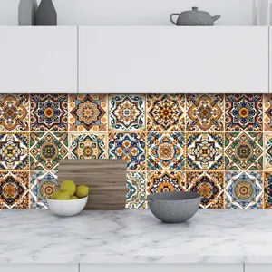 Moroccan tile stickers kitchen backsplash wall decor self adhesive peel and stick decal