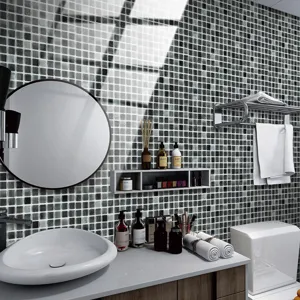 Scena di adesivo per piastrelle a mosaico PVC impermeabile per decorazione murale bagno.