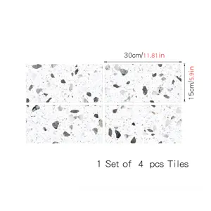 Terrazzo pattern crystal film tile stickers, self-adhesive waterproof wall and floor tile decor.