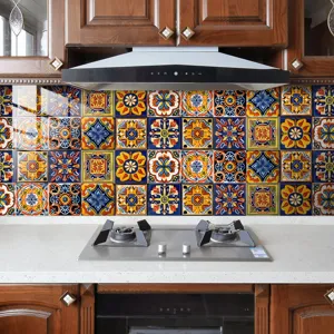 Marokkaanse Stijl Tegelstickers Waterdichte PVC Muurstickers Zelfklevende Huis Keuken Badkamer Decor Afbreekbare Stickers