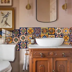 Marokkaanse stijl tegelstickers waterdicht zelfklevend muurstickers badkamer decoratie