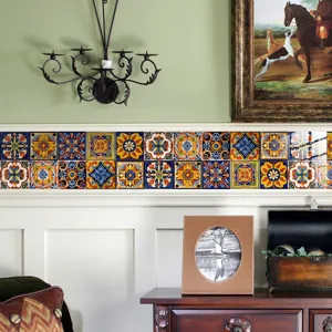 Marokkaanse stijl tegel muurstickers voor woonkamer slaapkamer, waterdicht en duurzaam.