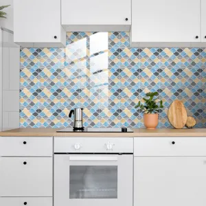 Autocollants de carrelage dosseret cuisine écaille étanche autocollant déco murale