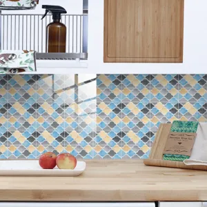 Autocollants de carrelage film cristal 3d étanche autocollant déco murale cuisine.