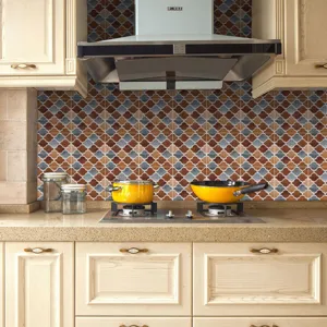 Adhesif Carrelage Mural 3D Cuisine Imperméable Autocollant Credence pour Decoration