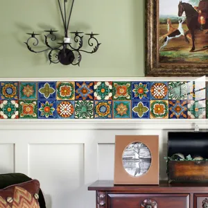 Moroccan style tile wall stickers, decorative PVC peel and stick backsplash for home interior room decor.