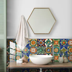Moroccan style tile stickers for wall decoration, waterproof self-adhesive PVC decals.