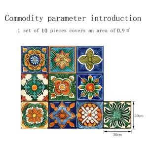 Moroccan style tile stickers waterproof wall decor for living room bedroom home decoration