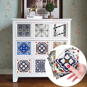 Moroccan vintage tile stickers self adhesive waterproof wall paper for home decor.