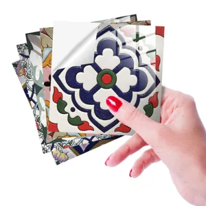 Moroccan vintage self-adhesive tile stickers for kitchen and bathroom wall decoration.