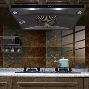 Autocollants de carrelage effet marbre imperméable, film adhésif pour dosseret de cuisine.