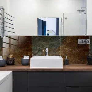 Adhésif carrelage marbre étanche autocollant effet ardoise déco murale cuisine salle de bain.