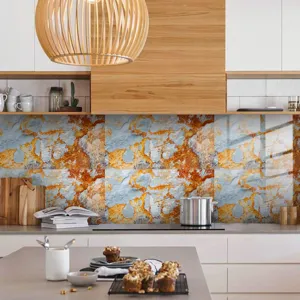 Autocollant de carrelage effet marbre papier peint adhesif pour decoration de cuisine