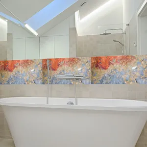 Adhésifs pour carrelage effet marbre et ardoise avec film cristal pour décoration murale.
