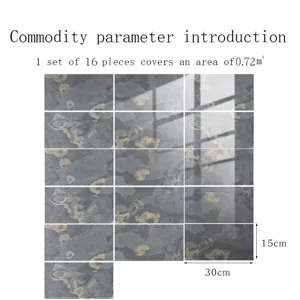 Stickers de carrelage effet marbre avec film cristal, autocollants muraux pour la maison.