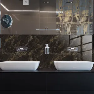 Adhesif carrelage effet marbre impermeable film cristal decoration murale salle de bains