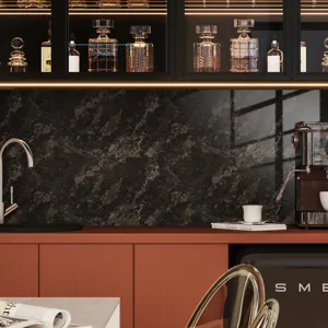 Autocollant de carrelage effet marbre sombre film cristal étanche décoration murale cuisine