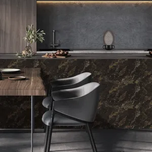 Adhesif mural effet marbre pour decoration interieure de cuisine moderne vue de detail