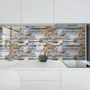 Adhesif carrelage effet pierre film cristal autocollant dosseret cuisine decoratif