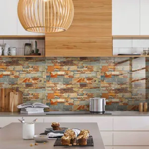 Adhésif carrelage effet pierre film cristal autocollant pour décoration murale cuisine