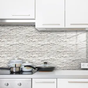 Adhésif carrelage crédence cuisine imperméable autocollant marbre pierre papier peint détail