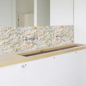 Stickers carrelage adhésif effet pierre pour crédence de salle de bain et cuisine