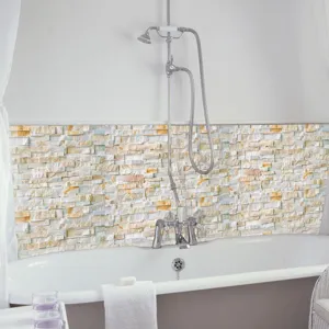 Autocollant de carrelage effet marbre imperméable décoration murale pour salle de bain