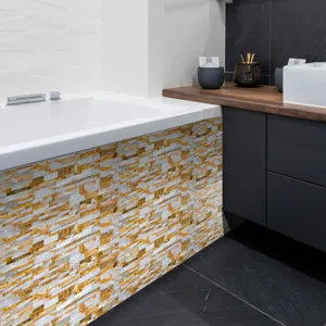 Autocollant de carrelage en marbre film cristal étanche autocollant mural salle de bain
