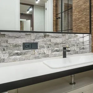Autocollant de carrelage film cristal motif marbre adhésif mural salle de bain