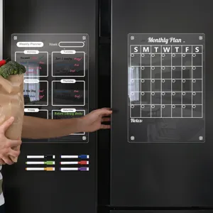 Transparente Acryl Wochenplaner Monatsplaner Magnetisch Kühlschrank Kalender mit Stiften