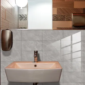 Grey marble texture tile sticker waterproof self-adhesive wall paper detail display