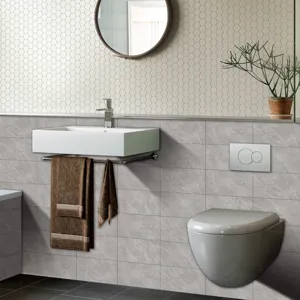 Marble effect tile stickers self adhesive waterproof wall paper for home decor bathroom