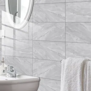 Grey marble effect crystal film tile sticker self-adhesive wall paper home decor details