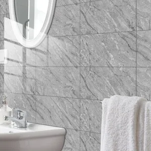 Grey marble texture tile stickers bathroom wall decor self adhesive crystal film 1pc