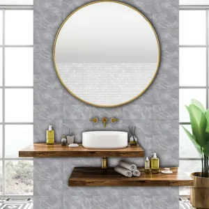 Grey marble pattern tile sticker self-adhesive waterproof wall paper for home decor