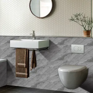 Marble pattern waterproof tile sticker, self-adhesive wall paper for home decor.